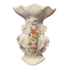 Hand-Painted Porcelain Vase White with Multi-Colored Flowers* picture