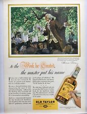 1937 Old Taylor Whiskey Thomas Paine Vtg Print Ad Man Cave Art Deco Poster 30's picture