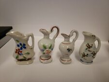 SET OF 4 MADE IN OCCUPIED JAPAN MINIATURE PITCHER Doll House LOT ROSES SOUVENIR  picture