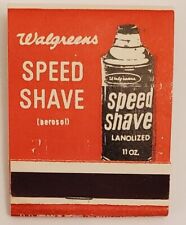 Vintage Walgreen’s FULL matchbook; 1960’s; Unused; Speed Shave; NOS;  picture