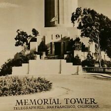 Vintage San Francisco CA Postcard Memorial Tower Telegraph Hill RPPC Post Card picture