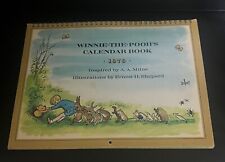 Vintage 1976 Winnie The Pooh Calendar Book Frameable Pages Rabbit Eeyore Piglet picture