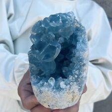2.6LB  Natural Blue Celestite Crystal Geode Quartz Cluster Mineral Specimen picture