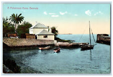 c1910 Sailboat View A Fishermans Home Bermuda Unposted Antique Postcard picture