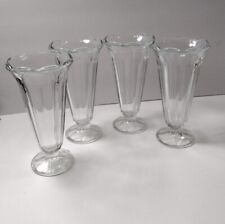 Vintage FIDENZA Footed Parfait Glasses Made in Italy Ruffle Edge Set Of 4. 7