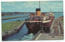 Sault Ste. Marie MI Mac Arthur Lock Freighter Ship Postcard Michigan picture