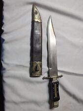 Rare Union Combat Bowie Knife & Scabbard Schively 75 Chesnut St Philadelphia picture