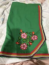 Vintage Ukrainian wrap skirt embroidered Flowers Beautiful Green picture