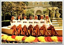 USC song girls cheerleaders California Continental postcard picture