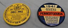 1941 Penn. Resident Fishing License & 1982 Repro of 1935 NY Hunt-Trap License picture