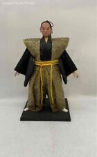 Japanese Samurai Men Figure Collectible Doll In Green Black Dress picture
