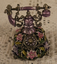 NIB RARE JERE LUXURY GIFTWARE-BEJEWELED ANTIQUE TELEPHONE HAND PAINTED ENAMELED picture