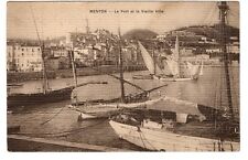 Harbor View Menton France La Port et La Vieille Ville Postcard 1919 picture