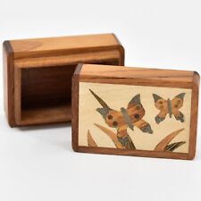 Northwoods Wooden Parquetry Butterflies Mini Trinket Box picture
