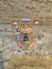 Telephone Figurine Trinket Box Hinged Crystals Bejeweled Pink & Purple 3”x2