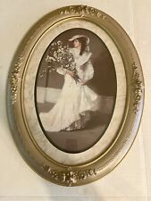 Vintage Home Interiors Victorian Lady Bride Picture Oval Frame 22.5