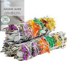 Soul Sticks 3 Pack 4 Inch Floral Good Vibes White Sage Smudge 3 - 4  picture