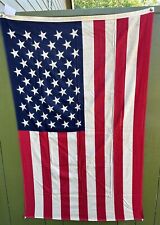 Vintage 50 Star Cotton Stitched American USA Flag 58x36 picture