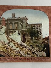 Antique Stereoview Card San Francisco Earthquake Huntington Fairmount Hotel picture