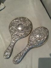 Antique Hand Mirror And Hair Brush.As Found. picture