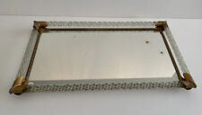 Vntage Mirrored Vanity Tray With Twisted Glass Rails Rare picture