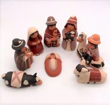 Peruvian Handmade Pottery Nativity Scene Set 8 Clay Christmas Decor (3
