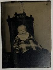 1/4 Post Mortem Infant Baby Tintype Photo 1860-70’s Death & Mourning Photography picture