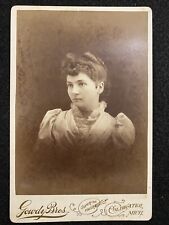 Coldwater Michigan MI Pretty Woman Fancy Back Stamp Antique Cabinet Photo picture