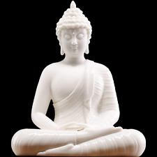 6 Inch Small White Buddha Statue for Home Decor, Ceramic Meditation Buddha Decor picture