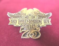 1903 - 1978 Harley Davidson 75th Anniversary Bar & Shield Eagle Badge Pin 1.75