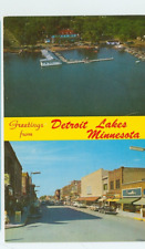 DETROIT LAKES,MINNESOTA-GREETINGS-2VIEWS-BEACH/STREET SCENES-#M118-(MN-D) picture