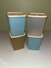 4 Vintage Tupperware Rectangle Storage Container 1311 With Almond Lids 310 picture