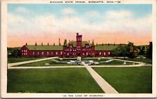 Marquette MI Michigan State Prison Sunken Gardens Kropp Linen Postcard Post Card picture