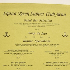 Vintage 1981 Ohana Dining Room Supper Club Menu East-West Center Honolulu Hawaii picture