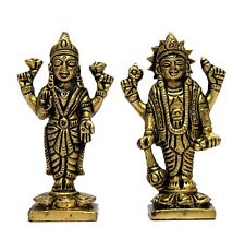 eSplanade Brass Lakshmi Narayan Pair Lord Vishnu Statue Sculpture 3 Inches picture