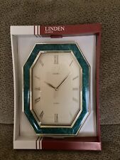 Vintage Linden Quartz Wall Clock Marble Look New Old Stock 13.25”x9.75” picture