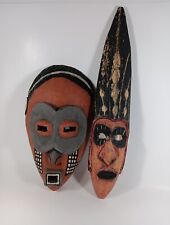 African Tribal Wooden Wall Masks intricate details and colors picture