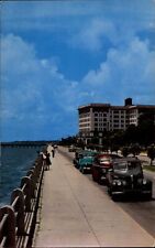 South Carolina Charleston Murray Boulevard 1950s cars ~ postcard sku949 picture