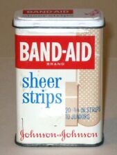 Vintage 1960s BAND-AID Sheer Strips BANDAGES Advertising Tin Johnson & Johnson picture