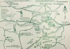 Vintage Coudersport Pennsylvania Paper Map Potter County Souvenir Mountain picture