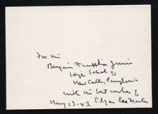 American poet Edgar Lee Masters autograph on cardstock, opened cover picture