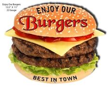 Enjoy Our Burgers Laser Cut Out Sign 11×13.5 picture