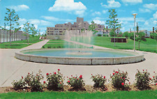 Columbia MO, University of Missouri, Fountain, Mall, Hospital, Vintage Postcard picture