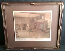 Antique Wallace Nutting Hand Colored Photo A Chair for John Framed and Matted picture