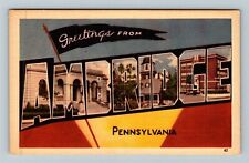 Ambridge PA-Pennsylvania, LARGE LETTTER Greetings, Vintage Postcard picture