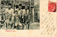 PC SINGAPORE, A GROUP OF MALAY MAN, Vintage Postcard (b47574) picture