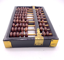 ABACUS ROSEWOOD AND BRASS LOTUS FLOWER BRAND 9 RODS 63 BEADS picture
