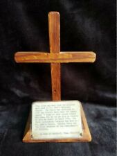Vintage Cross on Pedestal crafted 1964 Wood from St John's Episcopal est.1741 VA picture