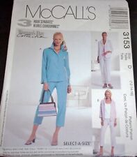 McCall's 3 Hour Pattern 3153 Jacket Top & Pants Miss & Petite Size 12-16 Uncut picture