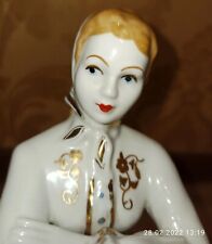 Porcelain Figurine Russian Dancer Lokotki Woman Vintage Baranovka USSR Deco picture